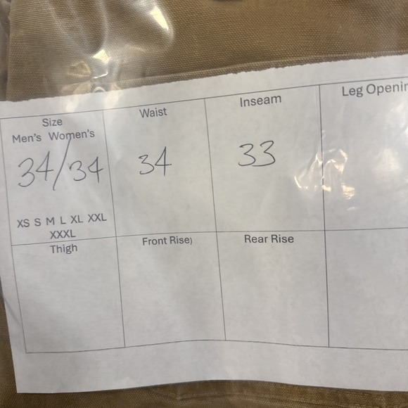 Carhartt Double Knee Tan Pants Men's BO1 BRN USA Loose 34X34 LOGGER BUTTONS - Picture 7 of 7